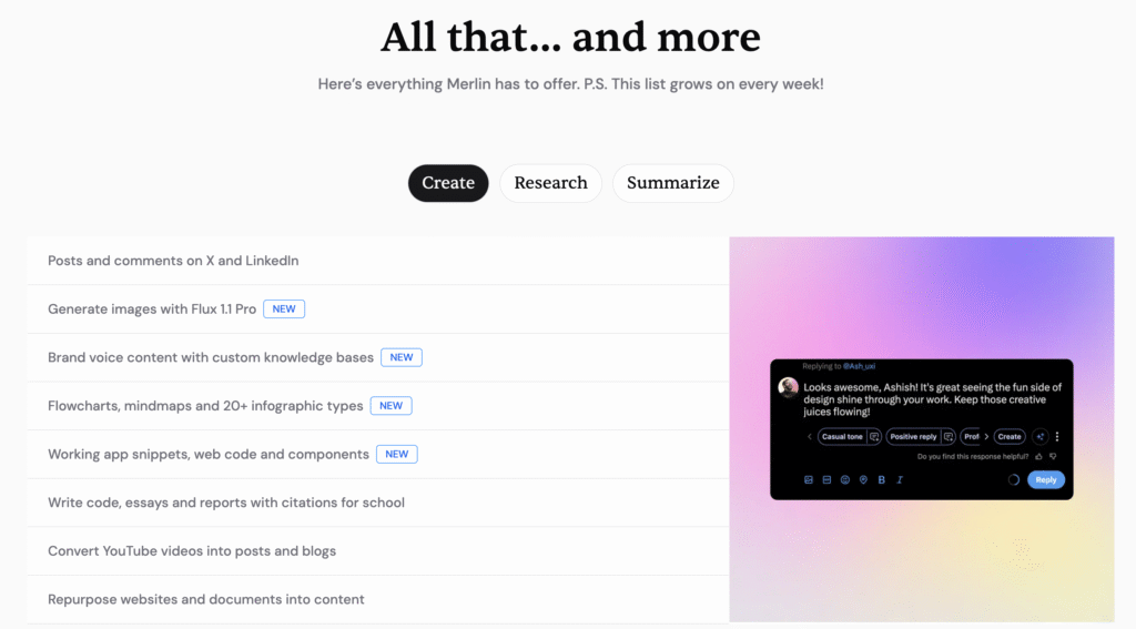 Merlin AI Features Image